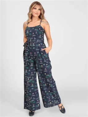 Collectif Jumpsuit Edda Flamingo Palm