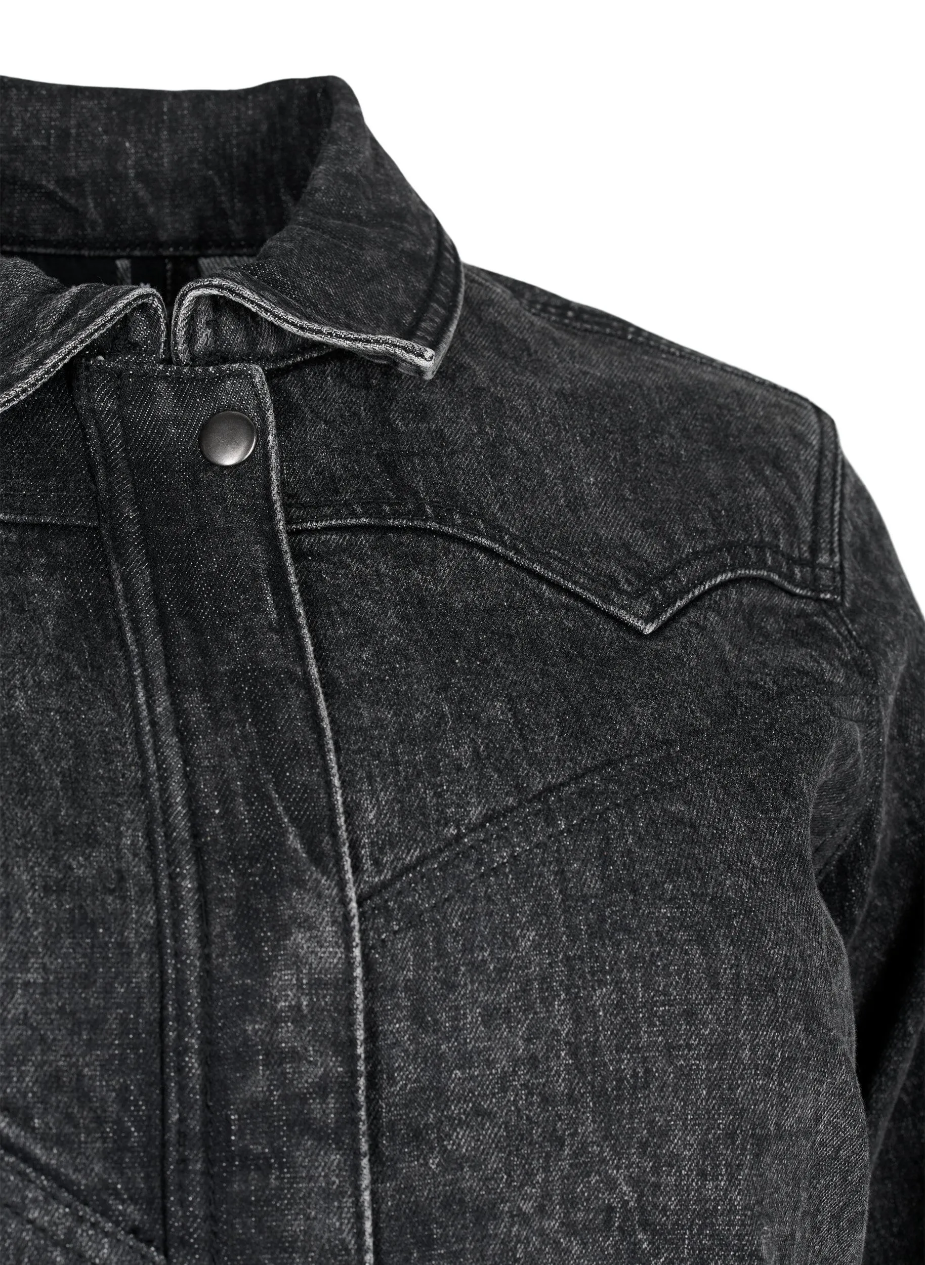 Denim-Jacke mit verdecktem Reißverschluss