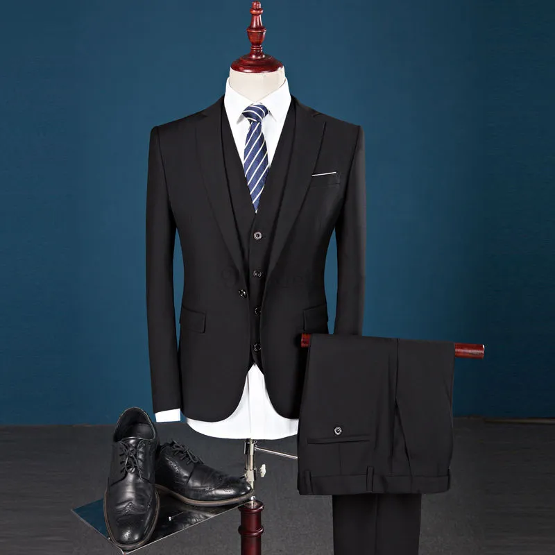 Hose Asiatische Set Business Männer Vest Einfarbig Anzüge