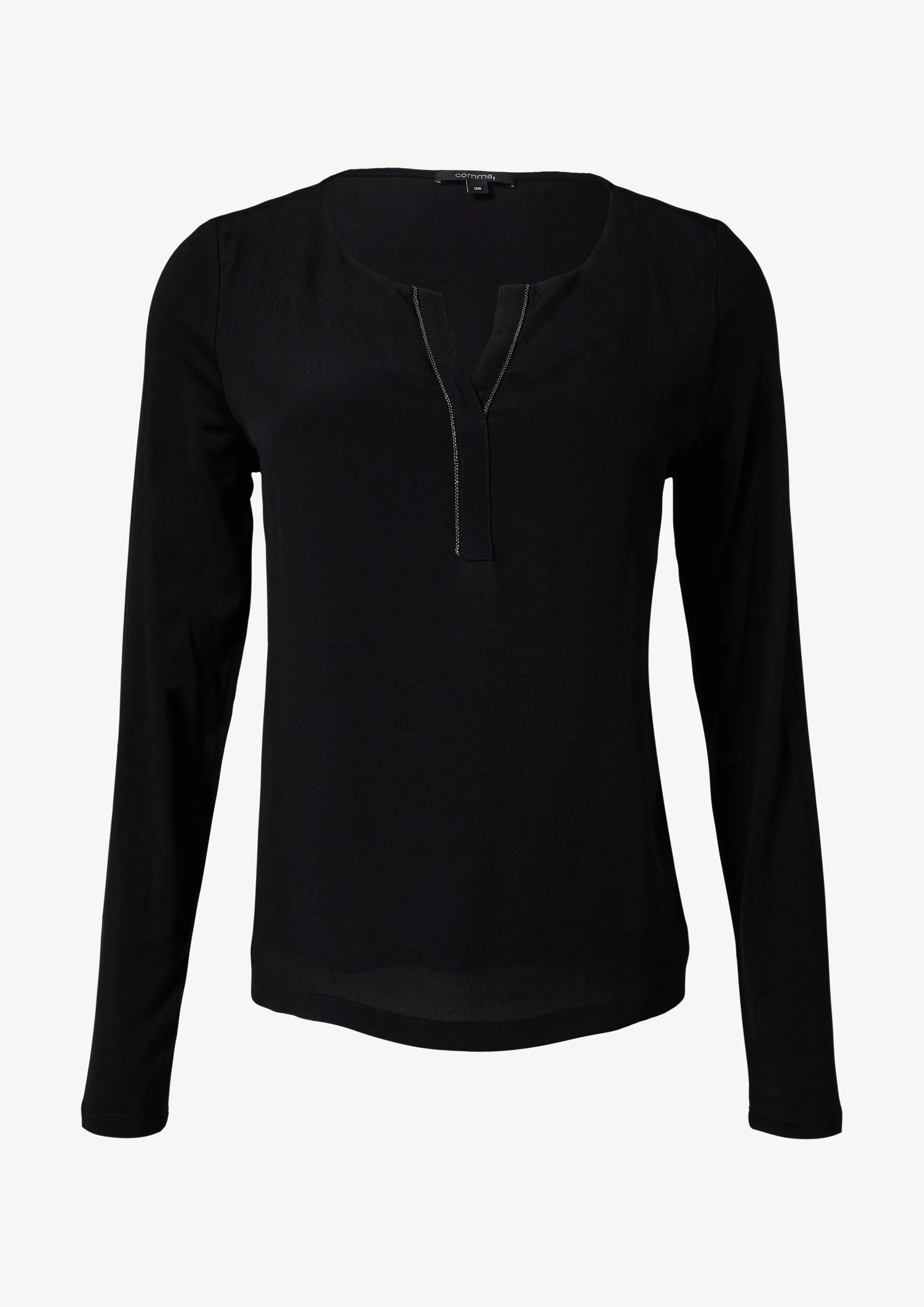 Longsleeve im Fabricmix mit Schmuck-Detail
