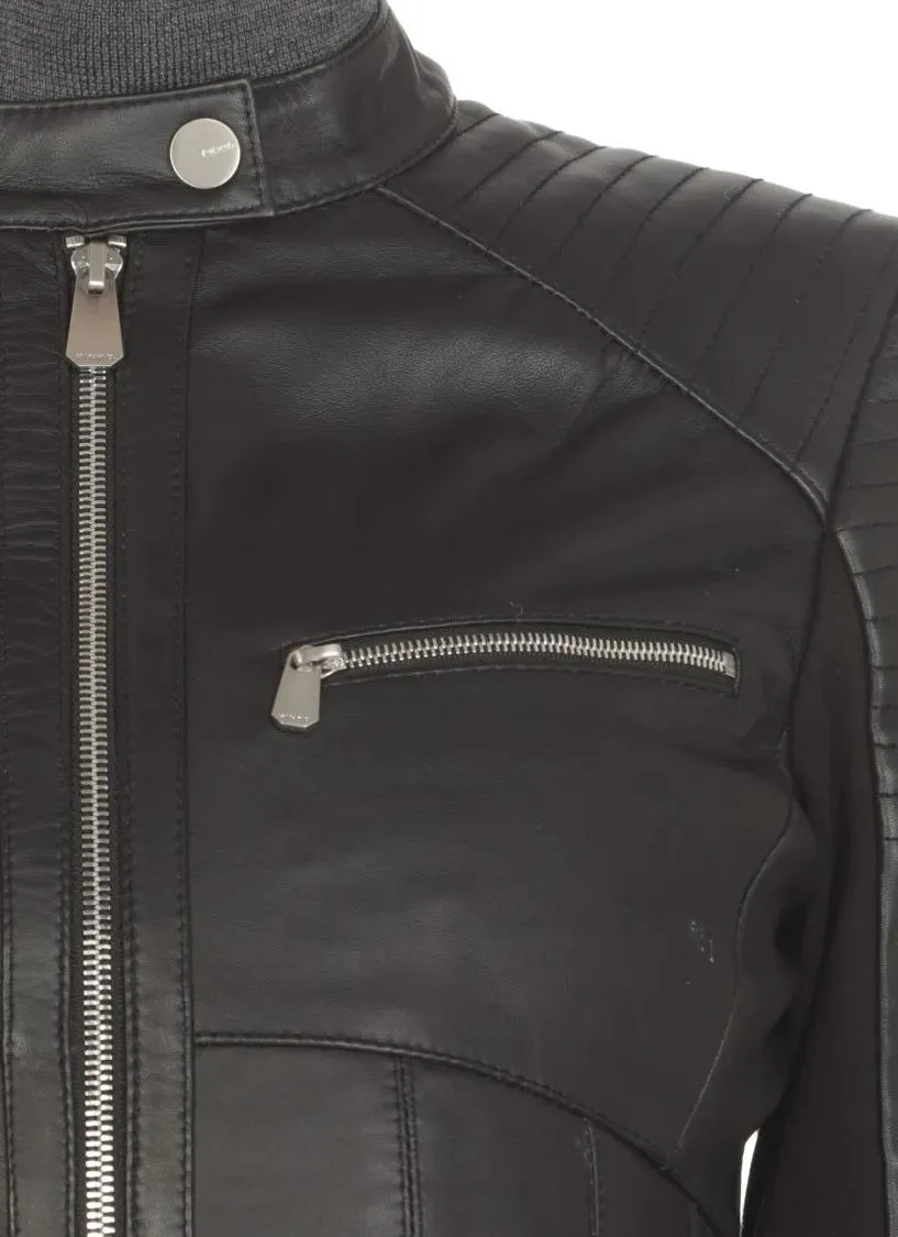   Pinko  Leather Jacket Black  Übergangsjacke 