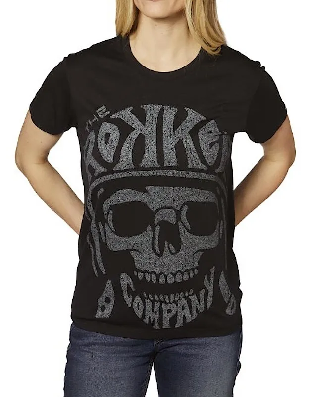 Rokker Damen T-Shirt Skull schwarz