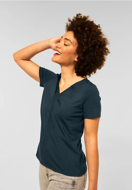 Street One T-Shirt mit Ripp Detail 